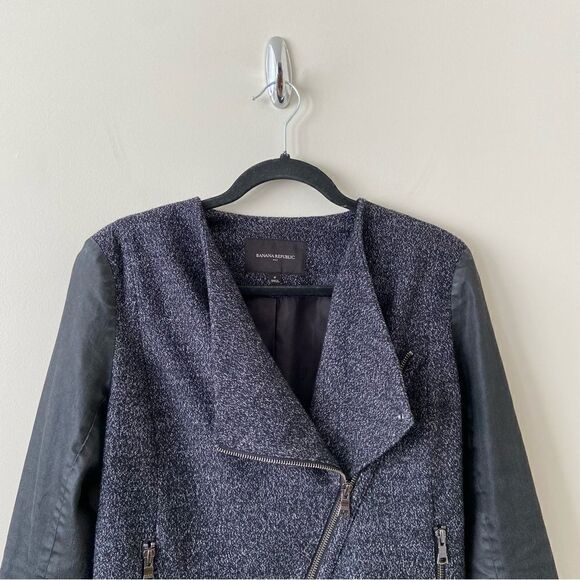 Banana Republic-Wool Blend Tweed Moto Cropped Jacket - Picture 3 of 10
